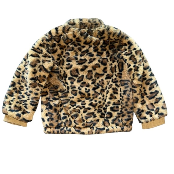 Cat & Jack Girl's Leopard Velvet Velour Full Zip Up Jacket Size 4T Animal Print - Picture 5 of 9